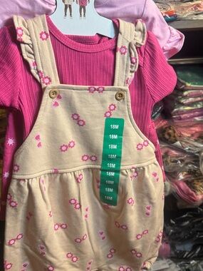 Pekkle 4-Piece Baby Girl Outfit Set, Size 18M 18M